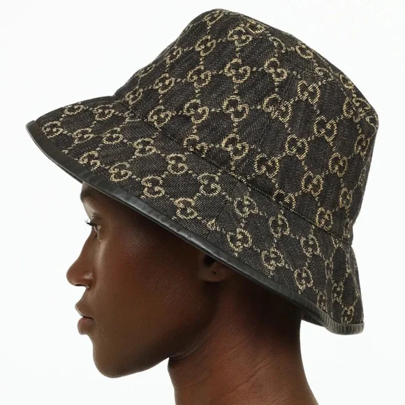 Gucci Monogram Black Reversable Bucket Hat - Picture 3 of 4